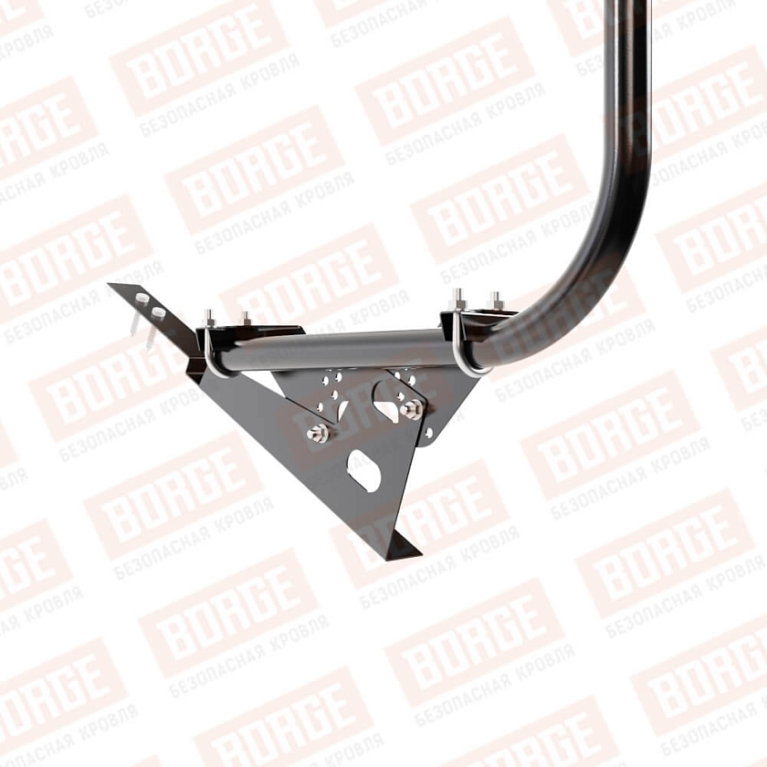 Ограждение кровельное BORGE H-120см, 3м, для композитной черепицы, чёрный (RAL 9005 matt)