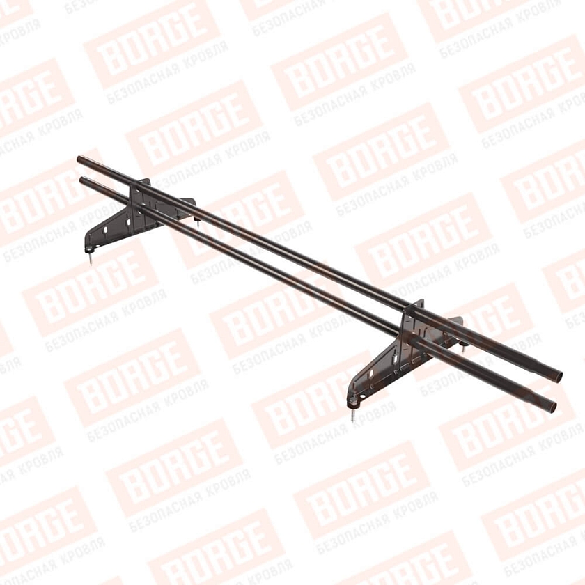 Снегозадержатель трубчатый Русский Рубеж D-25мм, 1,5м, 2 опоры, серо-коричневый (RR 32)