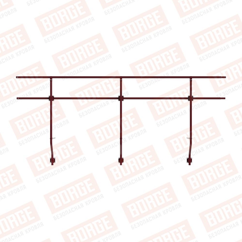 Ограждение парапетное BORGE H-90см, 3м, красное вино (RAL 3005)