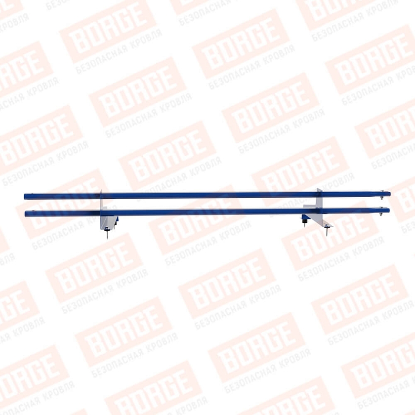 Снегозадержатель трубчатый Русский Рубеж 1,5м, 2 опоры, для МЧ с выс. ступ., сигнально-синий (RAL 5005), 350мм