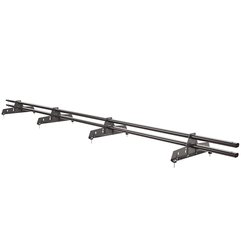 Снегозадержатель трубчатый Русский Рубеж 25х45мм, 3м, 4 опоры, серо-коричневый (RR 32)