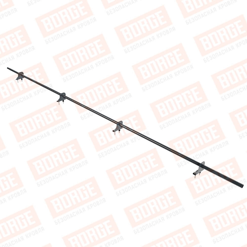 Снегозадержатель однотрубчатый NewLine 3м, D-25мм, 4 опоры, антрацитово-серый (RAL 7016)