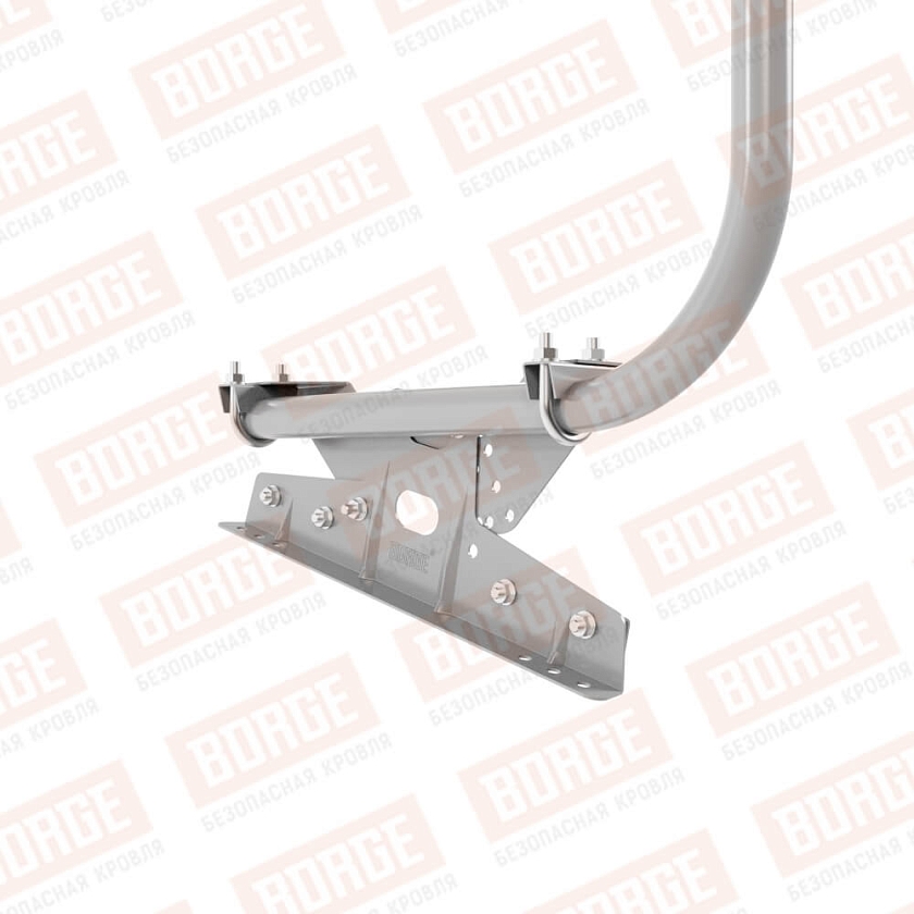 Ограждение кровельное BORGE H-90см, 3м, для фальцевой кровли, сигнально-серый (RAL 7004)