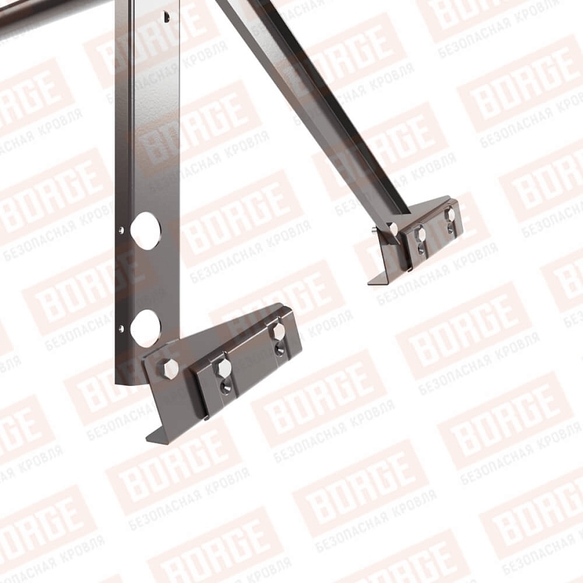 Ограждение кровельное Русский Рубеж H-60см, 3м, для фальцевой кровли, серо-коричневый (RAL 8019)