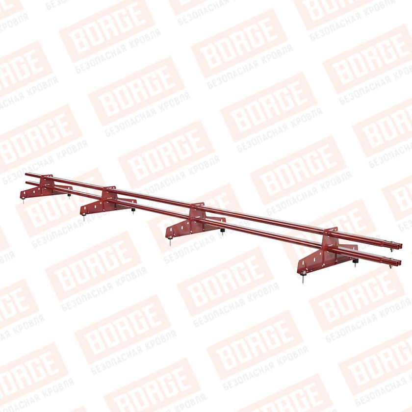 Снегозадержатель трубчатый BORGE 3м, 4 опоры, коричнево-красный (RAL 3011)