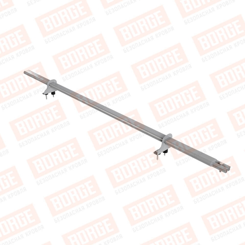 Снегозадержатель однотрубчатый BORGE 1,5м, 2 опоры, сигнально-серый (RAL 7004)