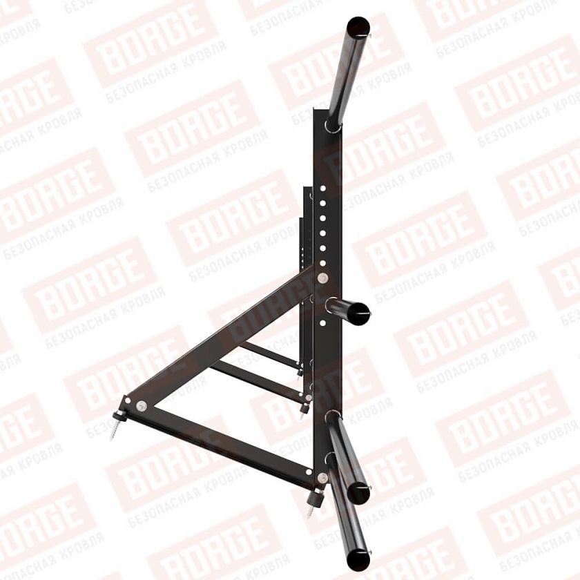 Ограждение кровельное Русский Рубеж H-60см, 3м, чёрный (RAL 9005), с двумя доп. трубами