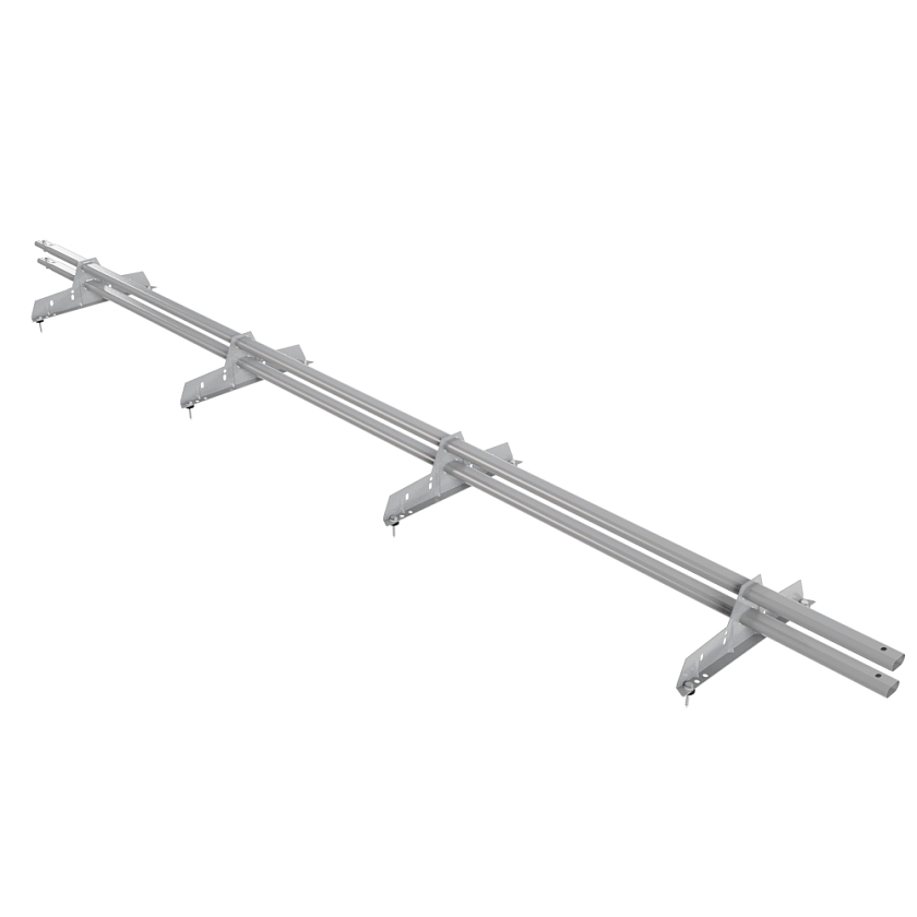 Снегозадержатель трубчатый Русский Рубеж 25х45мм, 3м, 4 опоры, сигнально-серый (RAL 7004)