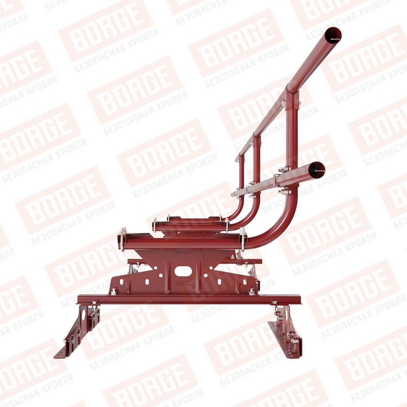 Ограждение кровельное BORGE H-60см, 3м, для параллельного фальца, коричнево-красный (RAL 3011)