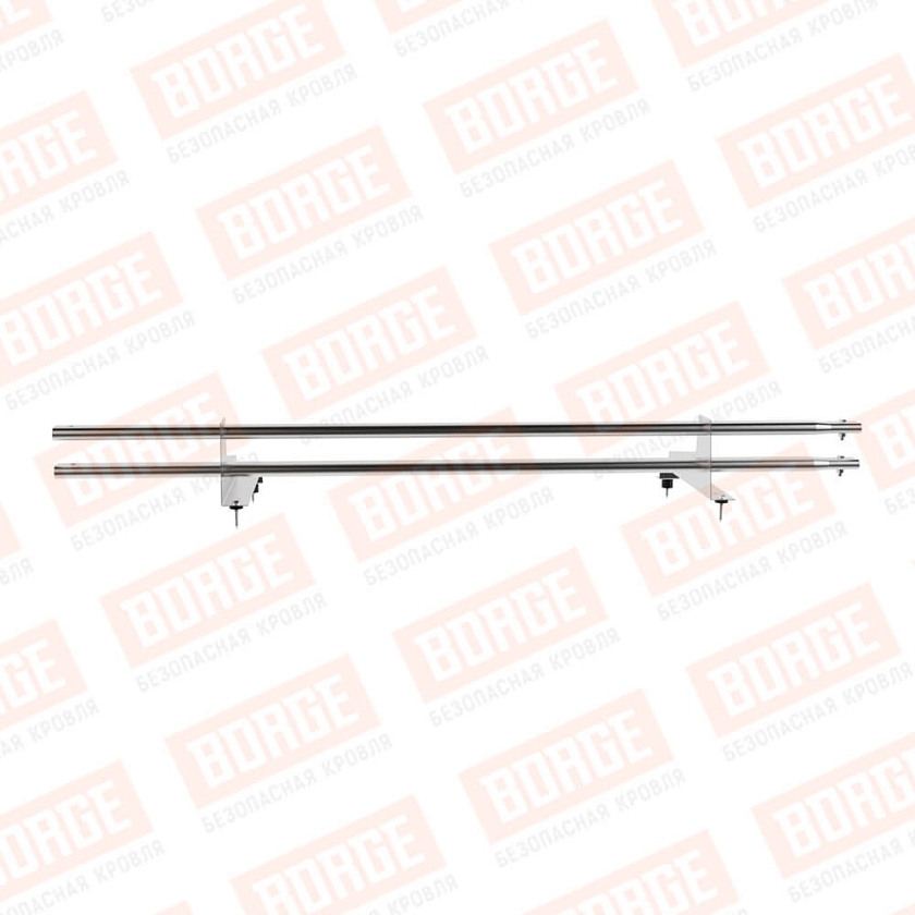 Снегозадержатель трубчатый Русский Рубеж 1,5м, 2 опоры, для МЧ с выс. ступ., цинк, 400мм