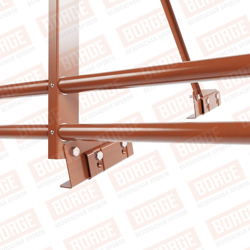 Ограждение декоративное NewLine H-120см, 3м, для фальц. кров., терракотовый (RAL 8004), с двумя доп. трубами