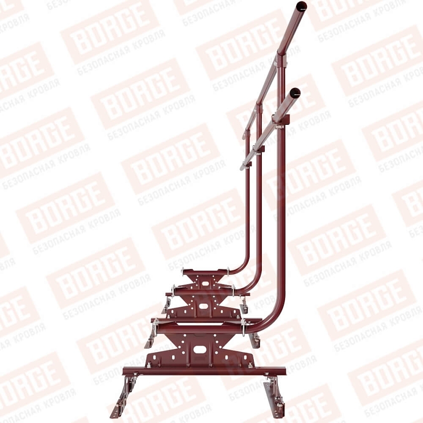 Ограждение кровельное BORGE H-120см, 3м, для  параллельного фальца, красное вино (RAL 3005)