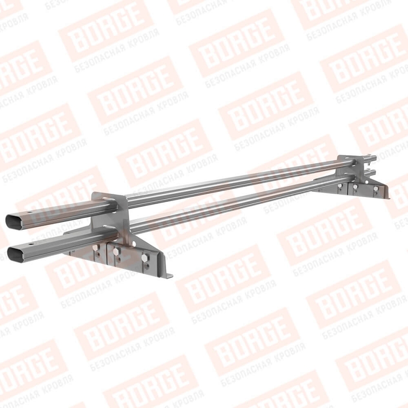 Снегозадержатель трубчатый BORGE 1,5м, 2 опоры, для фальцевой кровли, сигнально-серый (RAL 7004)