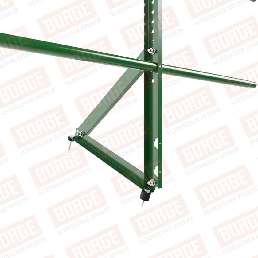 Ограждение кровельное Русский Рубеж H-60см, 3м, лиственно-зеленый (RAL 6002)