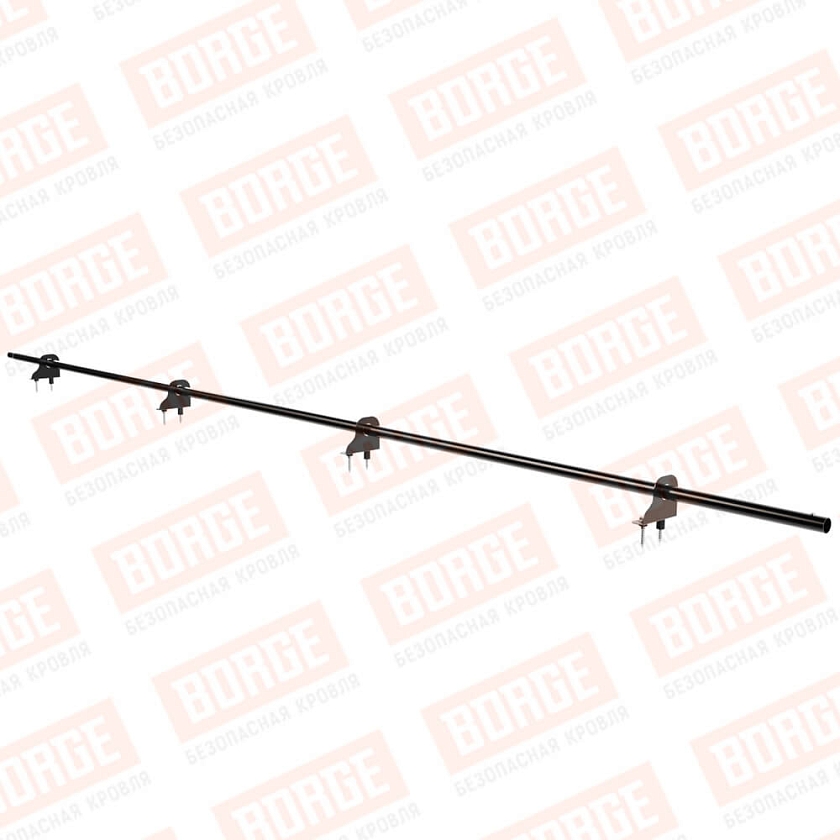 Снегозадержатель однотрубчатый NewLine 3м, D-25мм, 4 опоры, чёрный (RAL 9005)