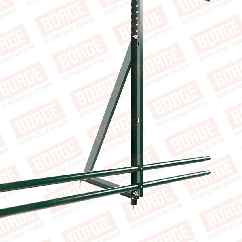 Ограждение кровельное Русский Рубеж H-120см, 3м, зеленый мох (RAL 6005), с двумя доп. трубами