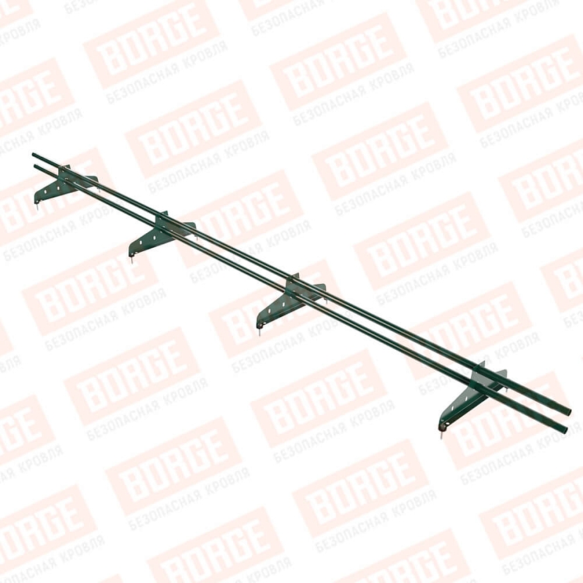 Снегозадержатель трубчатый NewLine 3м, D-25мм, 4 опоры, зеленый мох (RAL 6005)