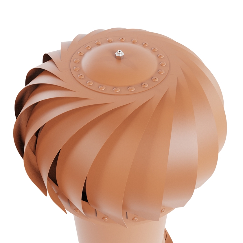 Роторная вентиляция Viotto, для МЧ Финнера, d-110мм, неутепленная, терракотовый (RAL 8004)