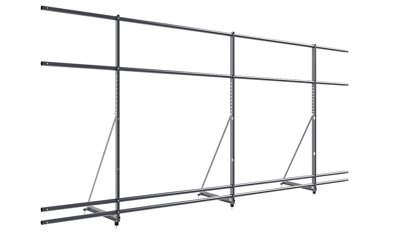 Ограждение кровельное NewLine H-120см, 3м, серый графит (RAL 7024), с двумя доп. трубами