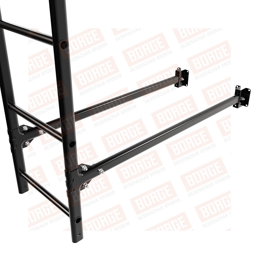 Комплект лестница фасадная BORGE (нижняя секция), 1,8м, чёрный (RAL 9005 matt)