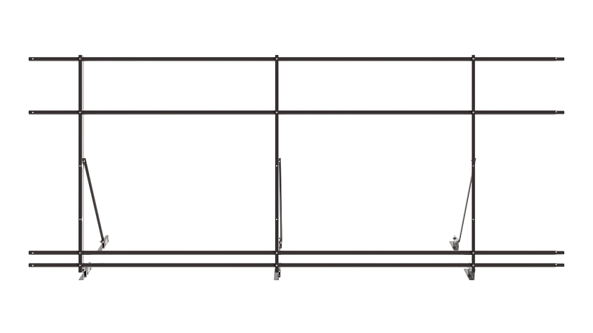 Ограждение кровельное NewLine H-120см, 3м, для фальц. кров., серо-коричневый (RR 32), с двумя доп. трубами