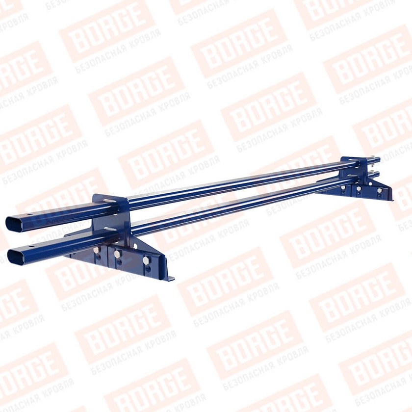 Снегозадержатель трубчатый BORGE 1,5м, 2 опоры, для фальцевой кровли, сигнально-синий (RAL 5005)