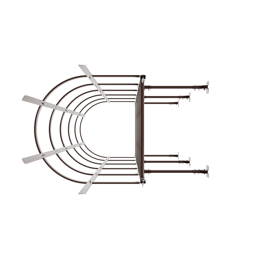 Лестница пожарная П1-2 BORGE, Н-3м, W-0.8м, оцинк., коричневый шоколад (RAL 8017)