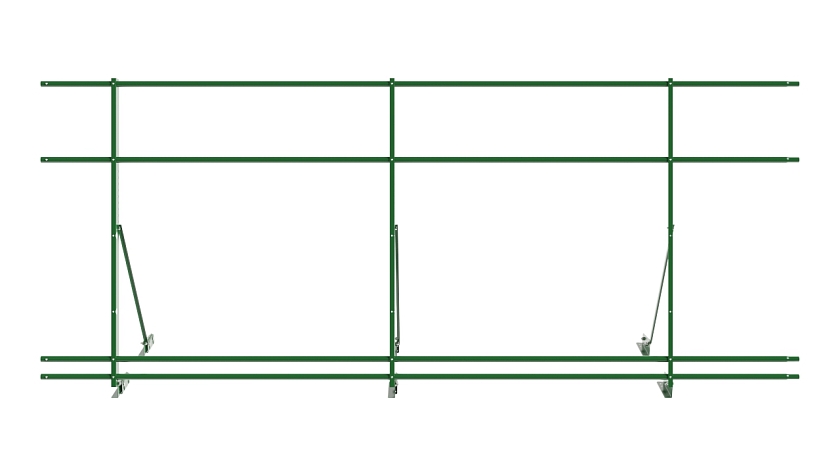 Ограждение кровельное NewLine H-120см, 3м, для фальц. кров., лиственно-зеленый (RAL 6002), с двумя доп. трубами