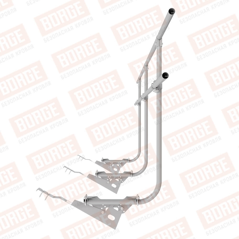 Ограждение кровельное BORGE H-120см, 3м, для черепичной кровли, сигнально-серый (RAL 7004)