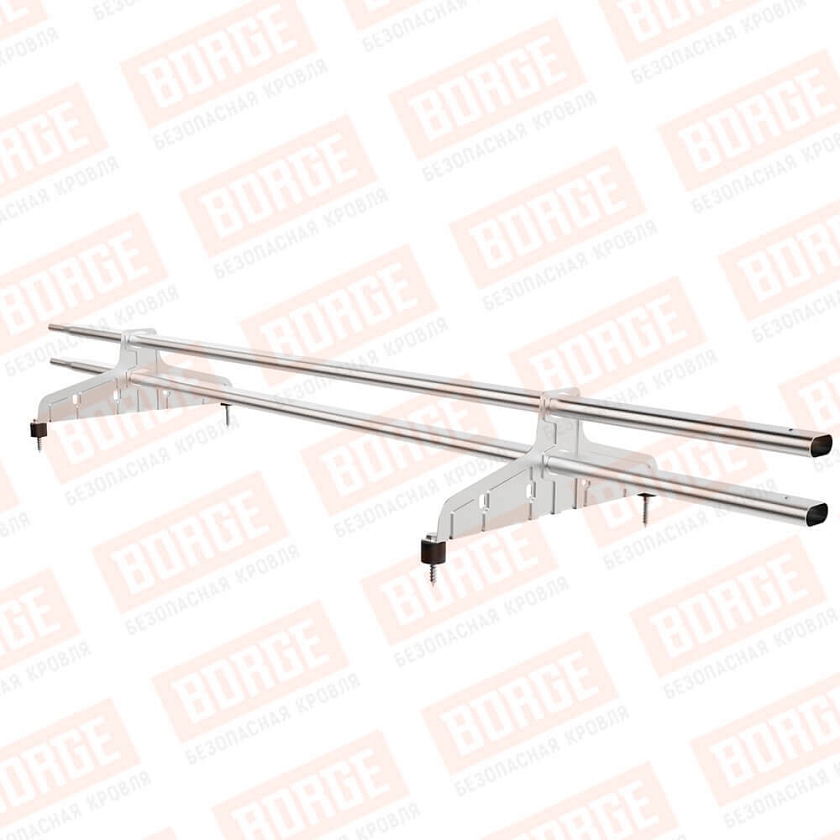 Снегозадержатель трубчатый Русский Рубеж 20х40мм, 1,5м, 2 опоры, цинк