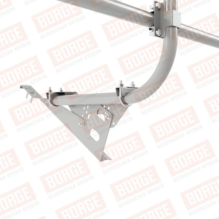 Ограждение кровельное BORGE H-60см, 3м, для черепичной кровли, бело-алюминиевый (RAL 9006)