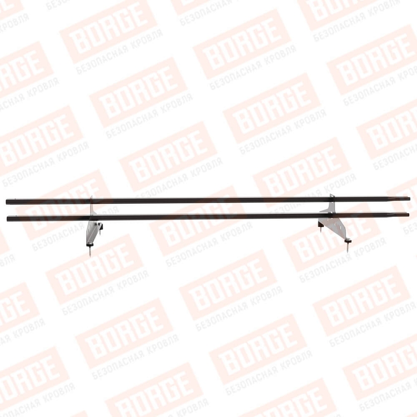 Снегозадержатель трубчатый NewLine 1,5м, 20x40мм, 2 опоры, серо-коричневый (RAL 8019)