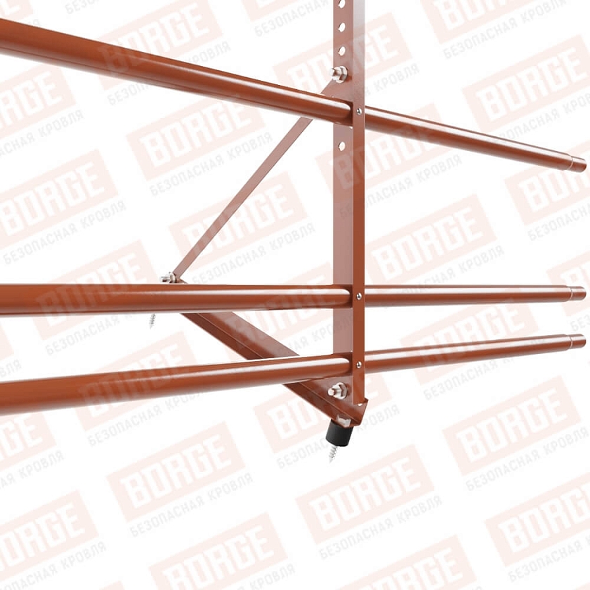 Ограждение декоративное NewLine H-60см, 3м, терракотовый (RAL 8004), с двумя доп. трубами