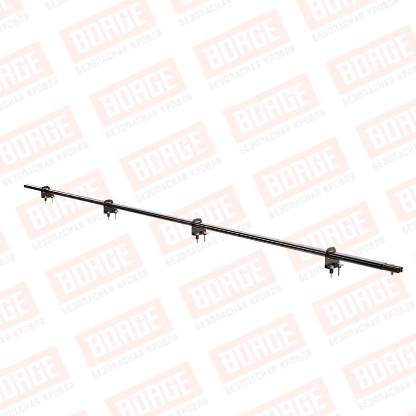 Снегозадержатель однотрубчатый BORGE 3м, 4 опоры, чёрный (RAL 9005)