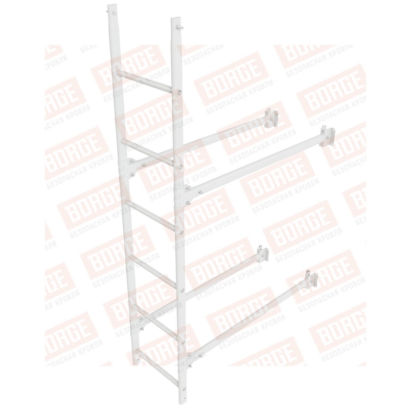 Комплект лестница фасадная BORGE (нижняя секция), 1,8м, сигнально-белый (RAL 9003)