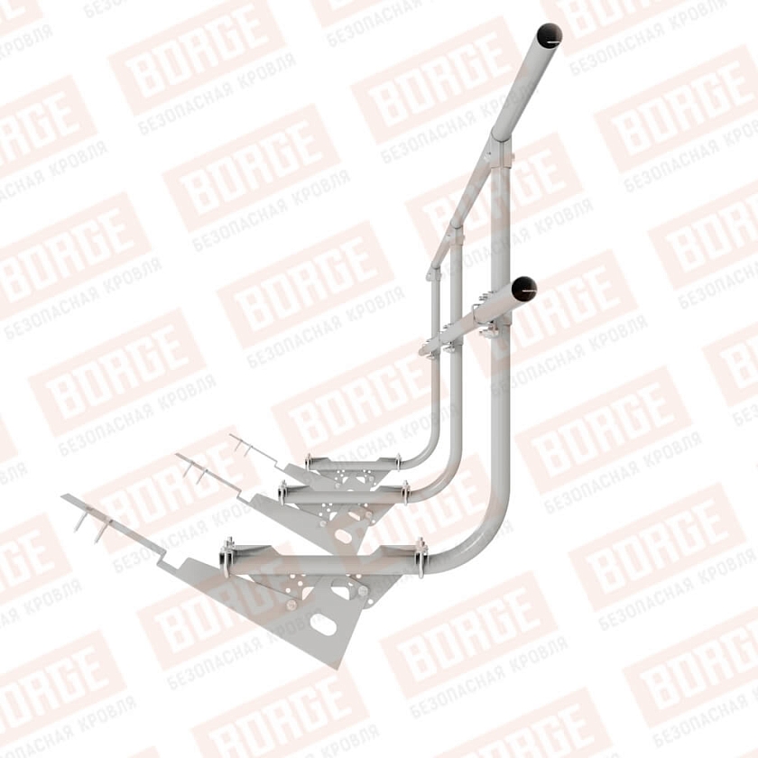 Ограждение кровельное BORGE H-90см, 3м, для композитной черепицы, бело-алюминиевый (RAL 9006)