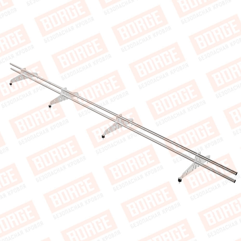 Снегозадержатель трубчатый Русский Рубеж D-25мм, 3м, 4 опоры, цинк