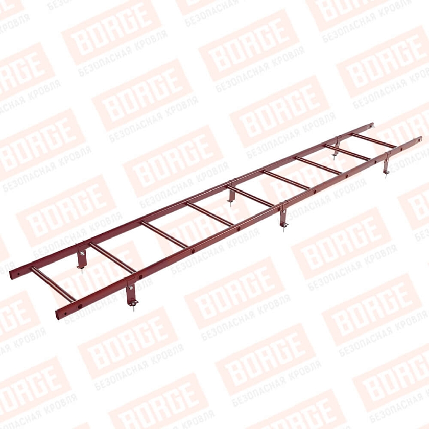 Комплект лестница кровельная BORGE 2,7м, красное вино (RAL 3005)