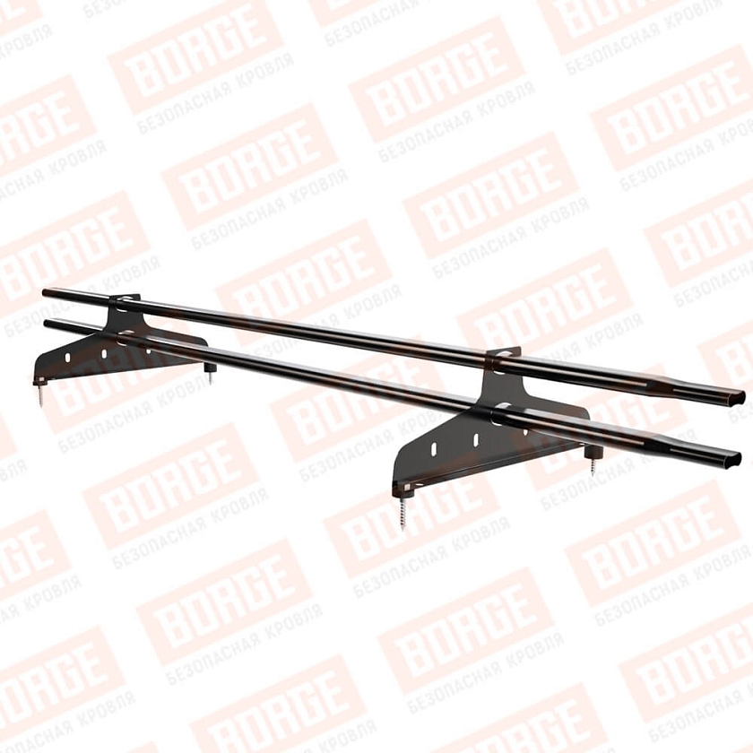 Снегозадержатель трубчатый NewLine 1,5м, 20x40мм, 2 опоры, чёрный (RAL 9005)