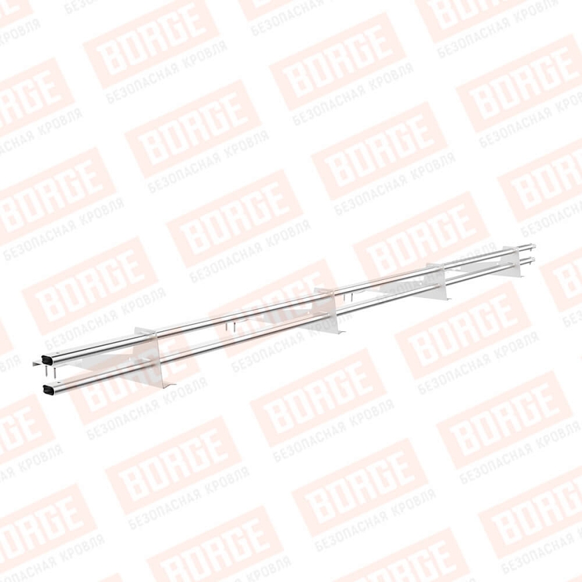 Снегозадержатель трубчатый BORGE 3м, 4 опоры, для черепичной кровли, цинк