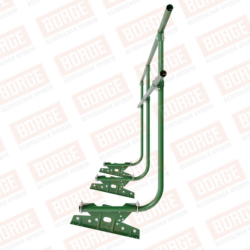 Ограждение кровельное BORGE H-120см, 3м, для фальцевой кровли, лиственно-зеленый (RAL 6002)