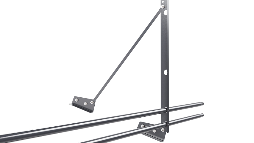 Ограждение кровельное NewLine H-120см, 3м, для фальц. кров., серый графит (RAL 7024), с двумя доп. трубами