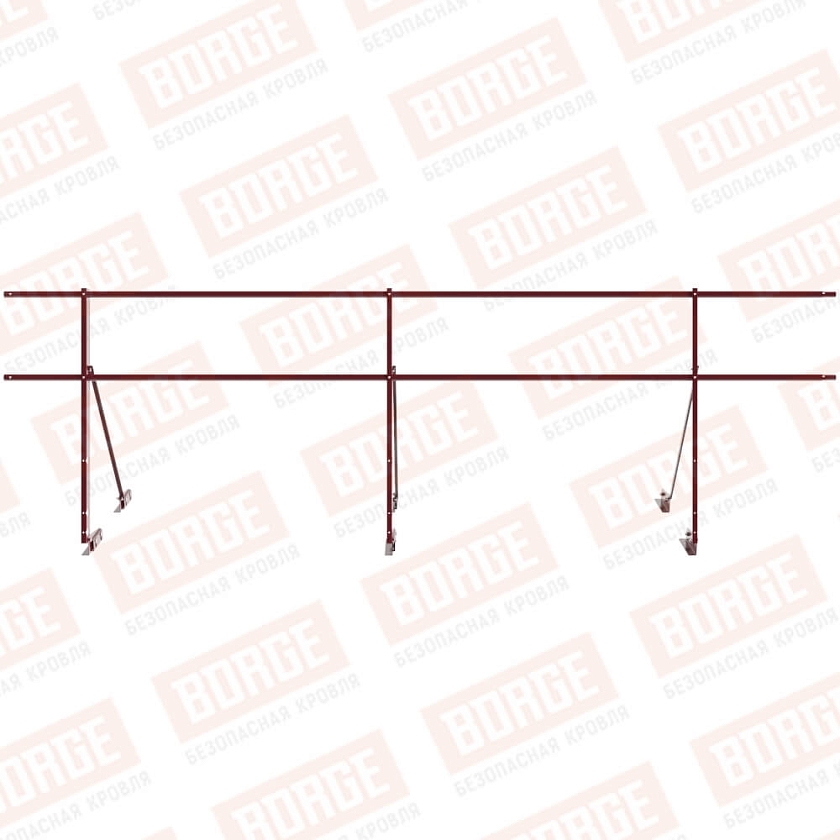 Ограждение декоративное NewLine H-90см, 3м, для фальцевой кровли, красное вино (RAL 3005)