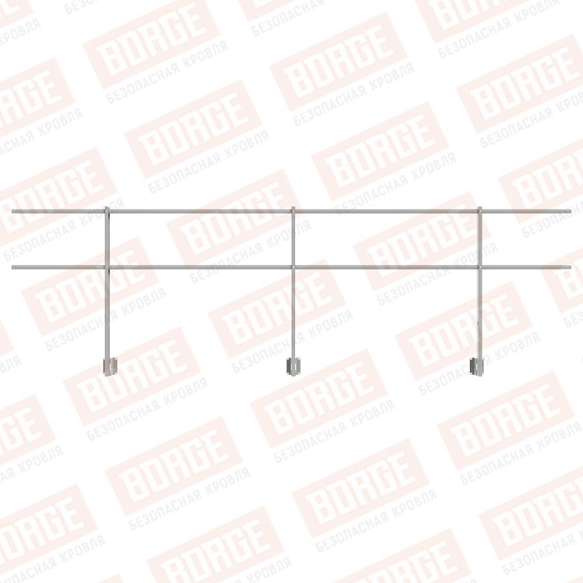 Ограждение парапетное NewLine H-90см, 3м, бело-алюминиевый (RAL 9006)
