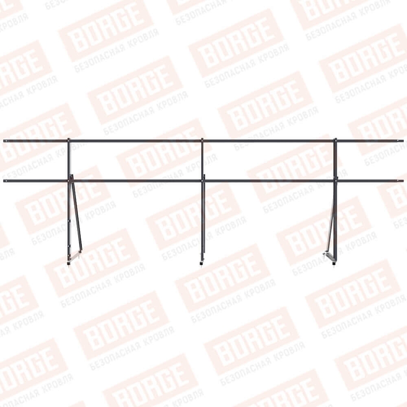 Ограждение кровельное Русский Рубеж H-90см, 3м, серый графит (RAL 7024)