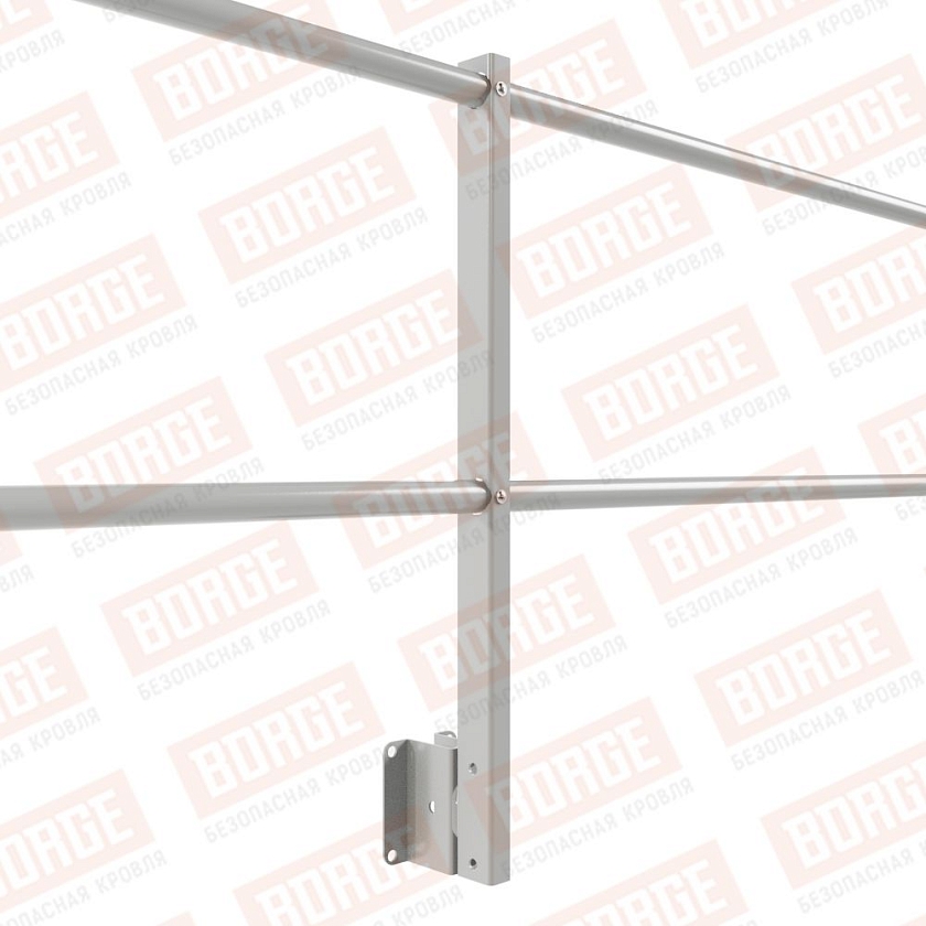 Ограждение парапетное NewLine H-60см, 3м, бело-алюминиевый (RAL 9006)