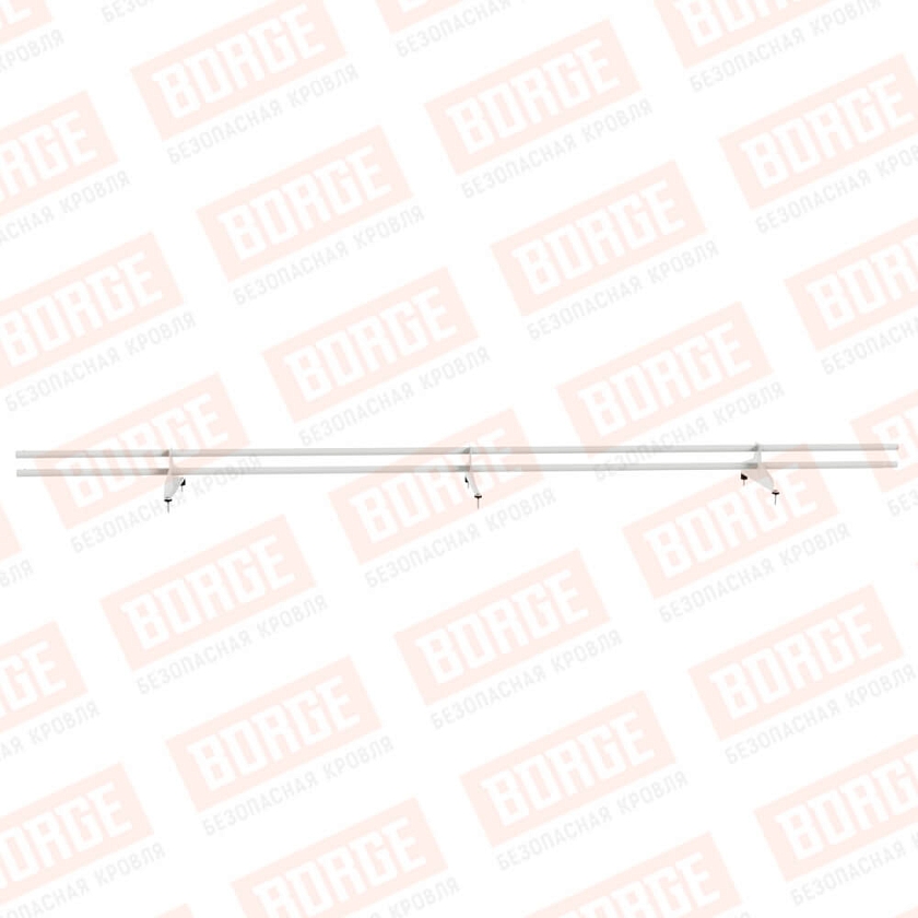 Снегозадержатель трубчатый NewLine 3м, D-25мм, 3 опоры, сигнально-белый (RAL 9003)