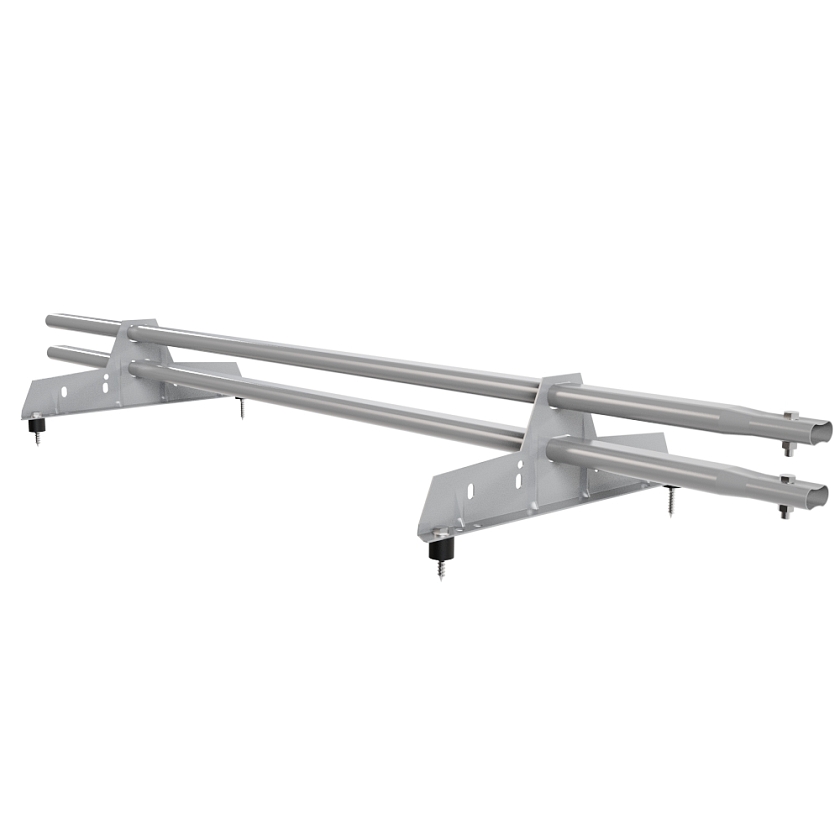 Снегозадержатель трубчатый Русский Рубеж 25х45мм, 1,5м, 2 опоры, сигнально-серый (RAL 7004)