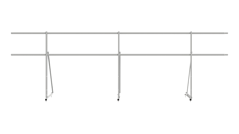 Ограждение кровельное NewLine H-90см, 3м, бело-алюминиевый (RAL 9006)