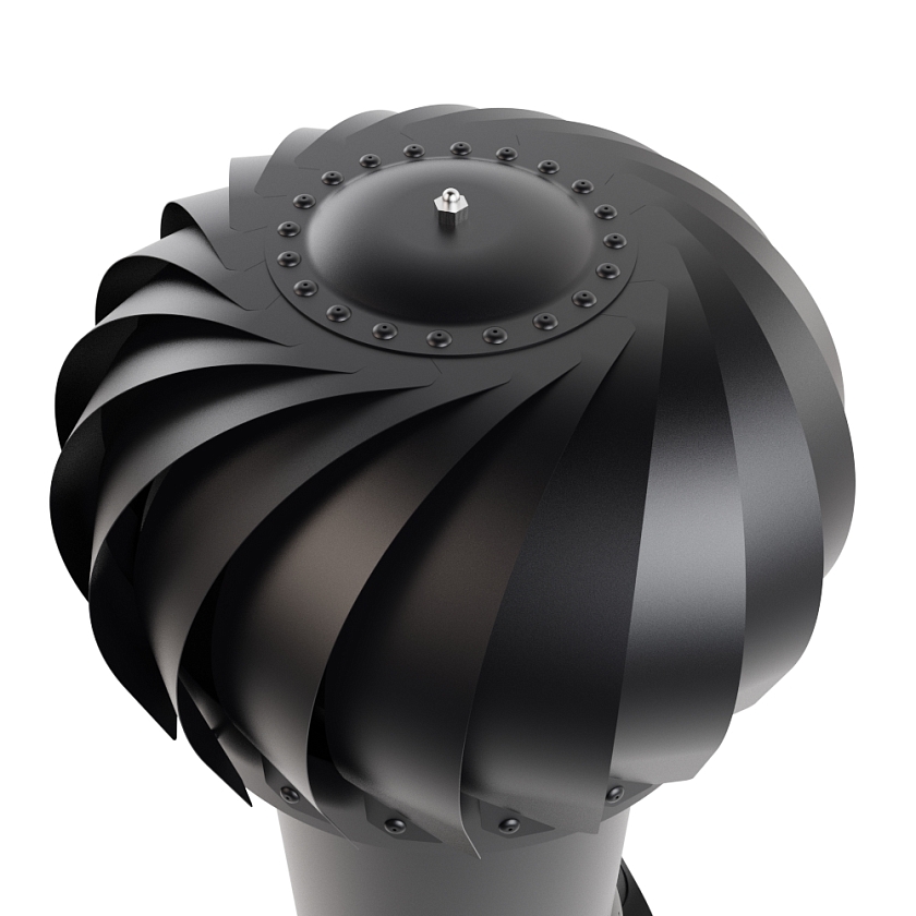 Роторная вентиляция Viotto, для МЧ Финнера, d-110мм, неутепленная, чёрный (RAL 9005)